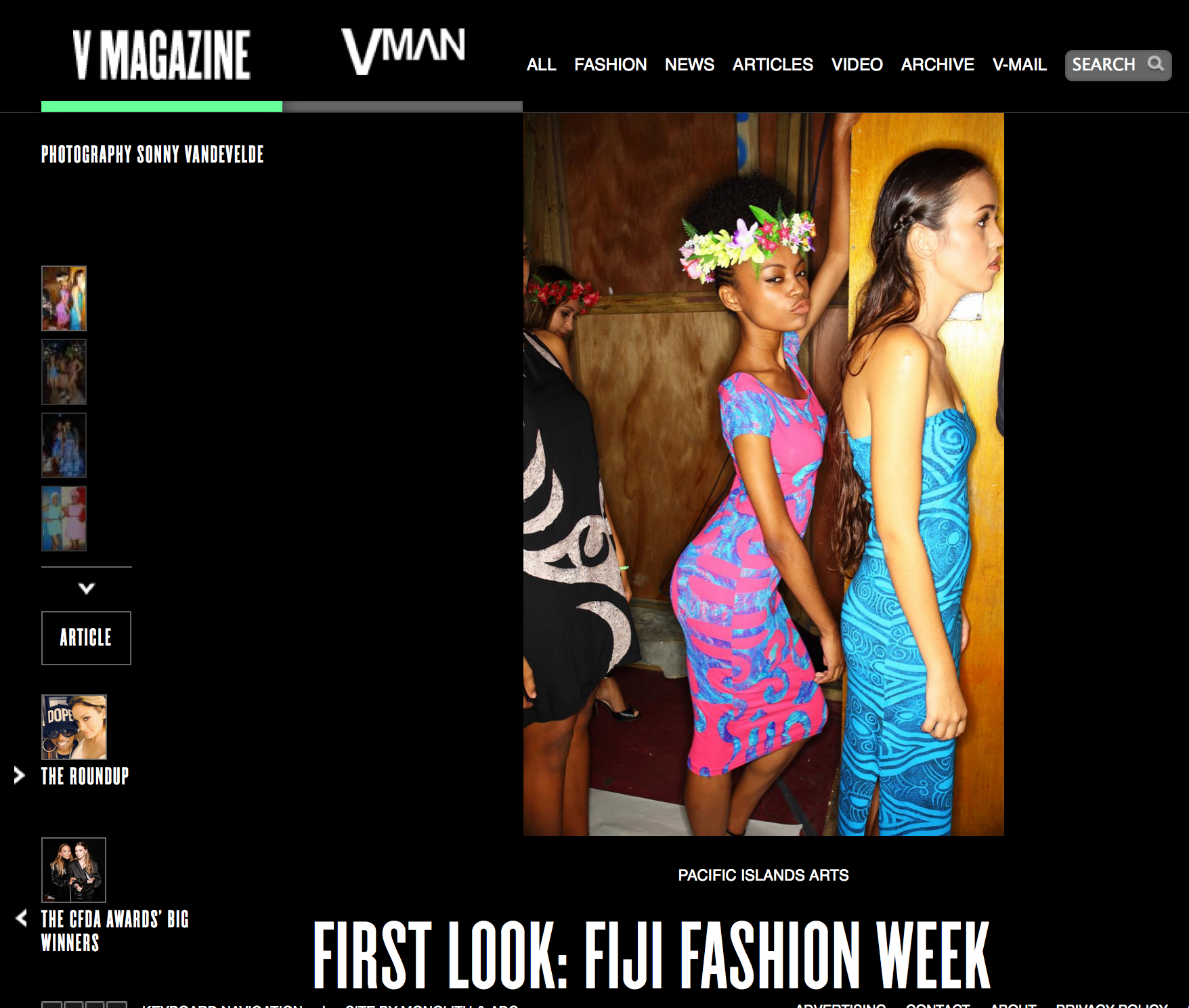 V magazine covers Fiji Fashion week