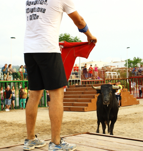 Running with the bulls at Javea ( Xabia ) Alicante , Spain